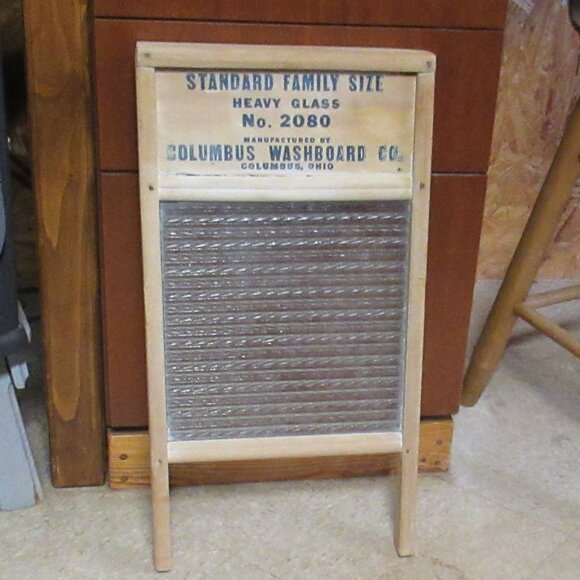 Vintage Crystal Cascade Glass Washboard No. 2080, Columbus OH 12x24" Like New - Picture 1 of 5